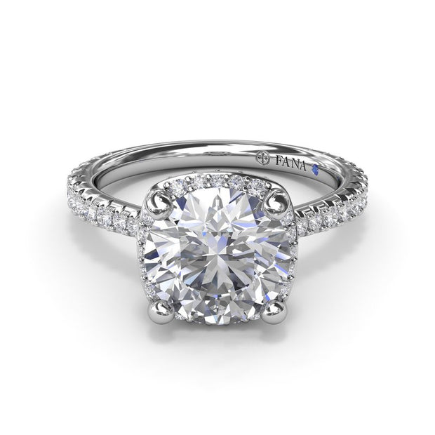 Shared Prong Diamond Semi-mount Engagement Ring