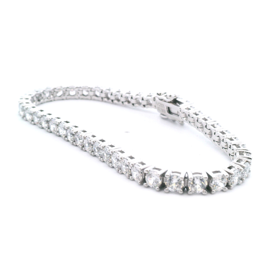 Estate CZ Sterling Silver Tennis Bracelet