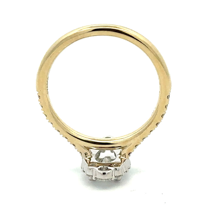 Yellow Gold Diamond Engagement Ring with Elongated Pear Center