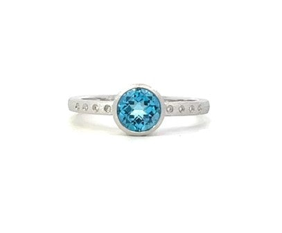 Blue Topaz & Diamond Fashion Ring