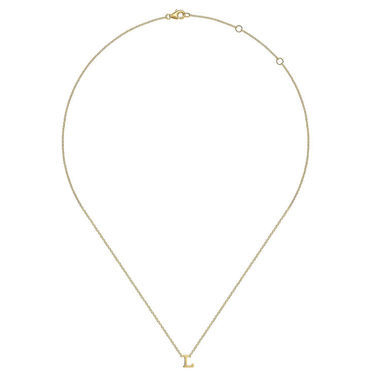 14K Yellow Gold L Initial Necklace