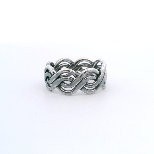 Estate Silver Waves Rope Band