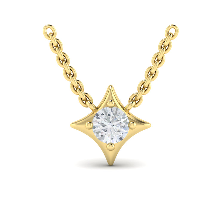 14 Karat Yellow Diamond Pendant/Necklace | 0.26 carats total weight