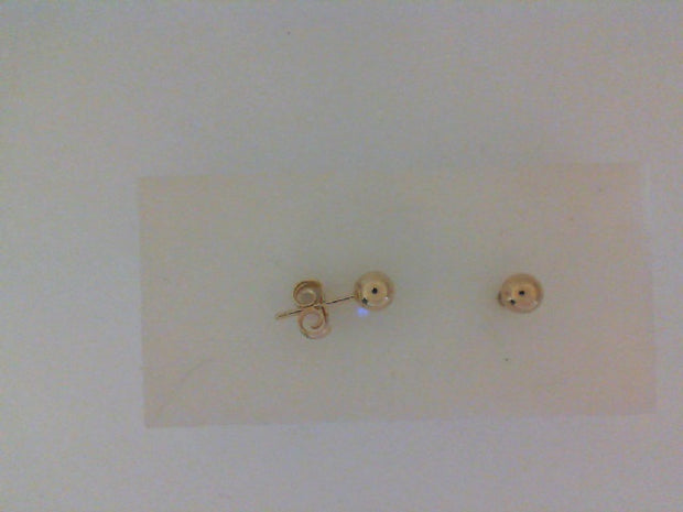 Lady's Yellow 14 Karat 4mm Ball Stud Earrings