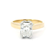 18 Karat Yellow Gold (platinum head) Solitaire Ring