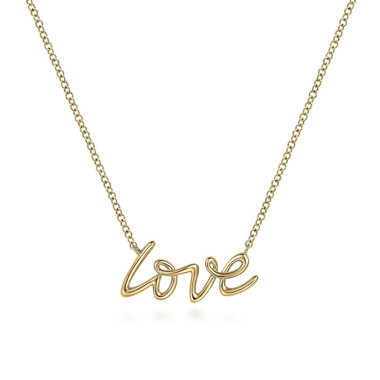 14K Yellow Gold Love Necklace