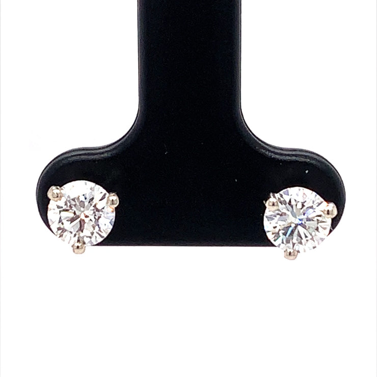 1.07ctw Round Diamond Stud Earrings