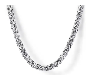 22 Inch 925 Sterling Silver Solid Mens Wheat Chain Necklace