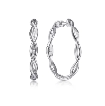 25mm Twisted Round Classic Hoop Earrings