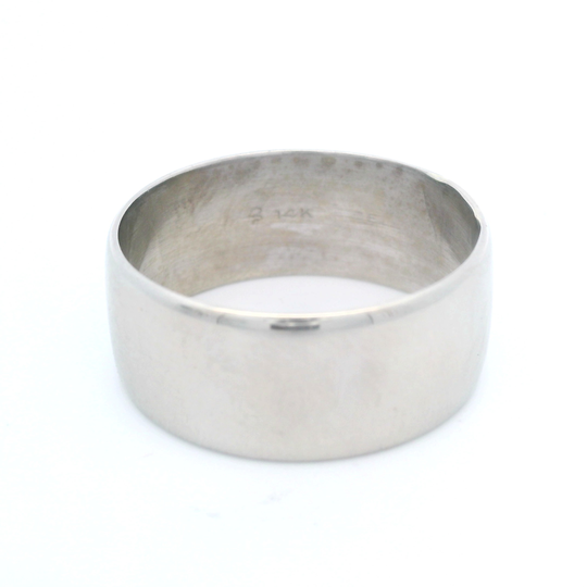 Estate 14K White Gold 8.5mm Wide Plain Band
