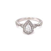 14 Karat Diamond Engagement Ring with Pear Center