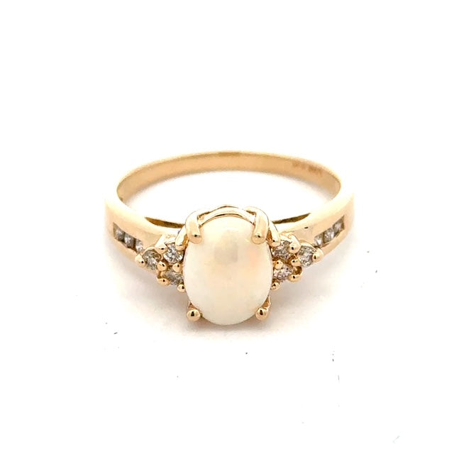 Estate Opal & Diamond Ring