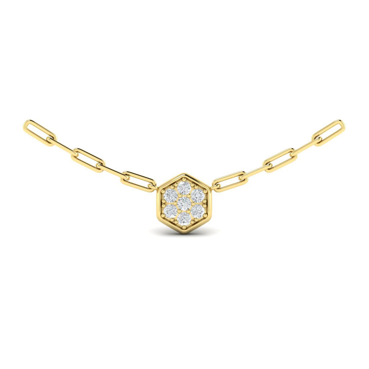 14 KT Yellow Gold Cluster Pendant/Necklace