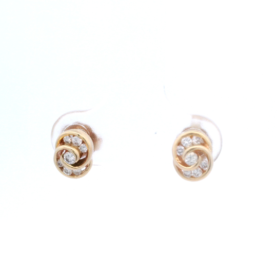 Diamond Stud Swirl Earrings