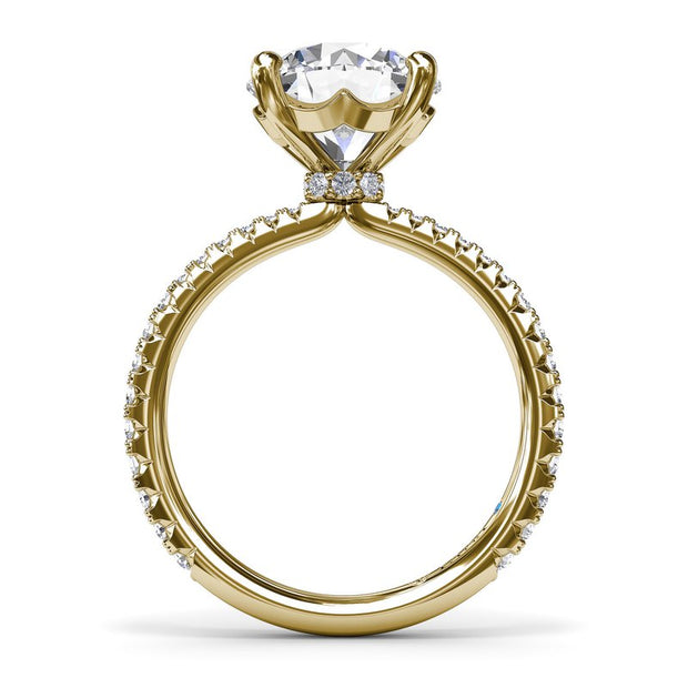 14 Karat Yellow Gold Diamond Semi-Mount Ring