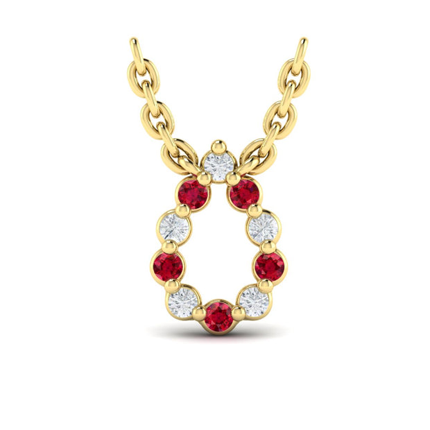 Alternating Ruby & Diamond Necklace