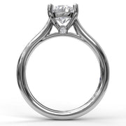 14 Karat White Gold Diamont Semi-Mount Engagement Ring