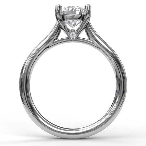 14 Karat White Gold Diamont Semi-Mount Engagement Ring
