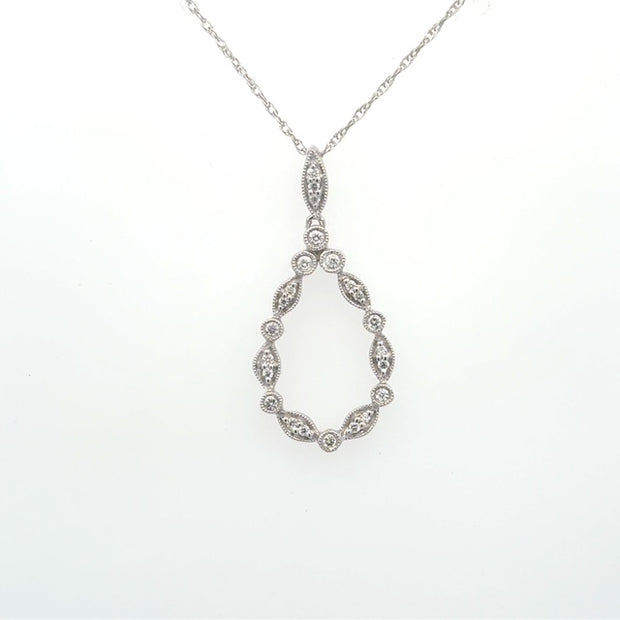 Diamond Pear Shape Dangle Necklace