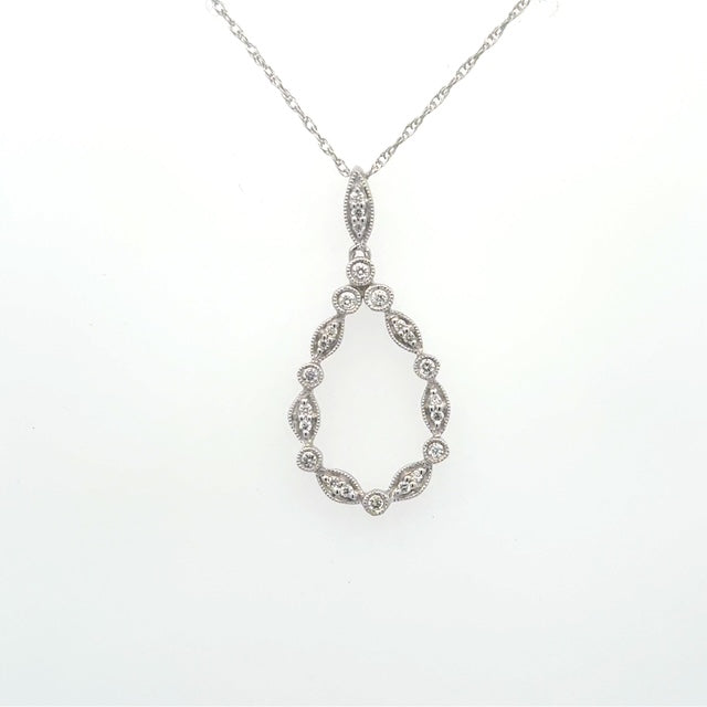 Diamond Pear Shape Dangle Necklace