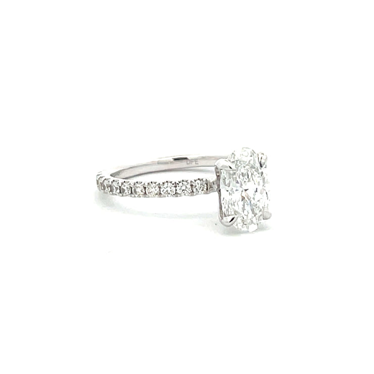 14 Karat White Gold Diamond Semi-Mount Ring