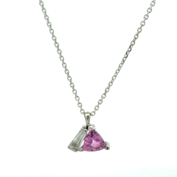 14 Karat Pink Sapphire Necklace