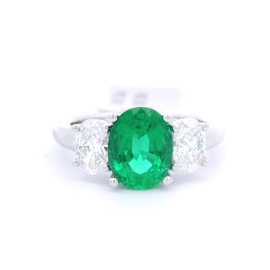 3-Stone Emerald & Diamond Ring