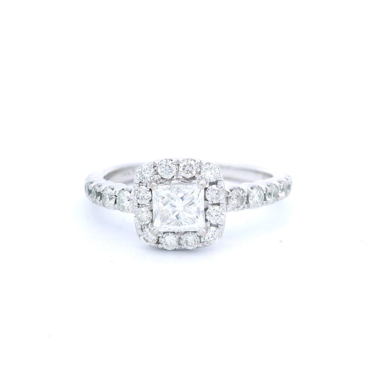 Estate Diamond Engagement Ring w/ Princess Center