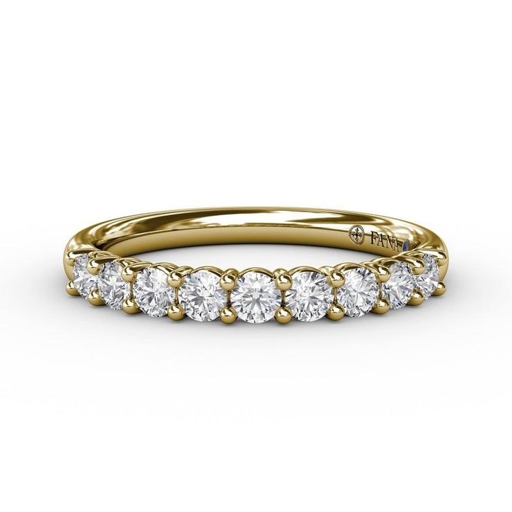 14 Karat Yellow Gold Diamond Wedding Band