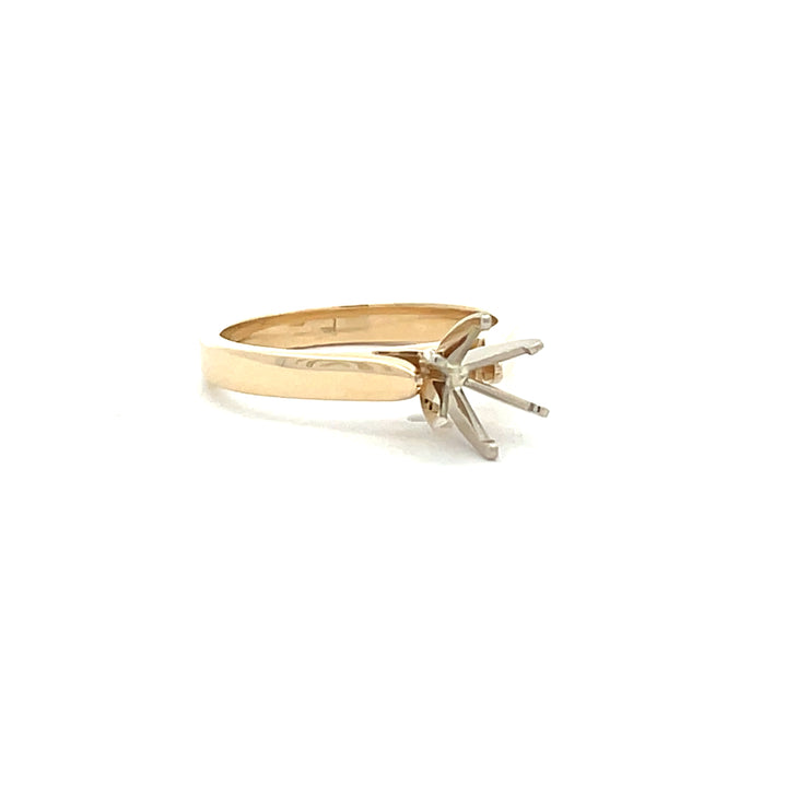 14 Karat Two Tone Semi Mount Ring