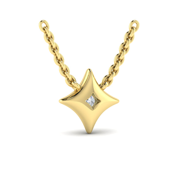 14 Karat Yellow Diamond Pendant/Necklace | 0.26 carats total weight
