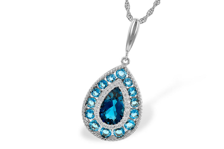 14 Karat Blue Topaz Pendant