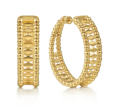 14K Yellow Gold Bujukan Classic Hoop Earrings in 30mm