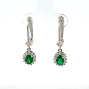 Estate Emerald & Diamond Earrings