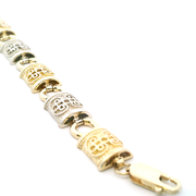 Estate Scrollwork w/ Hammered Background Link Bracelet