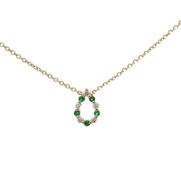 Alternating Emerald & Diamond Necklace