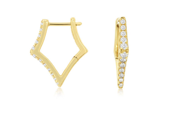 Scalloped Diamond Hoop Earrings