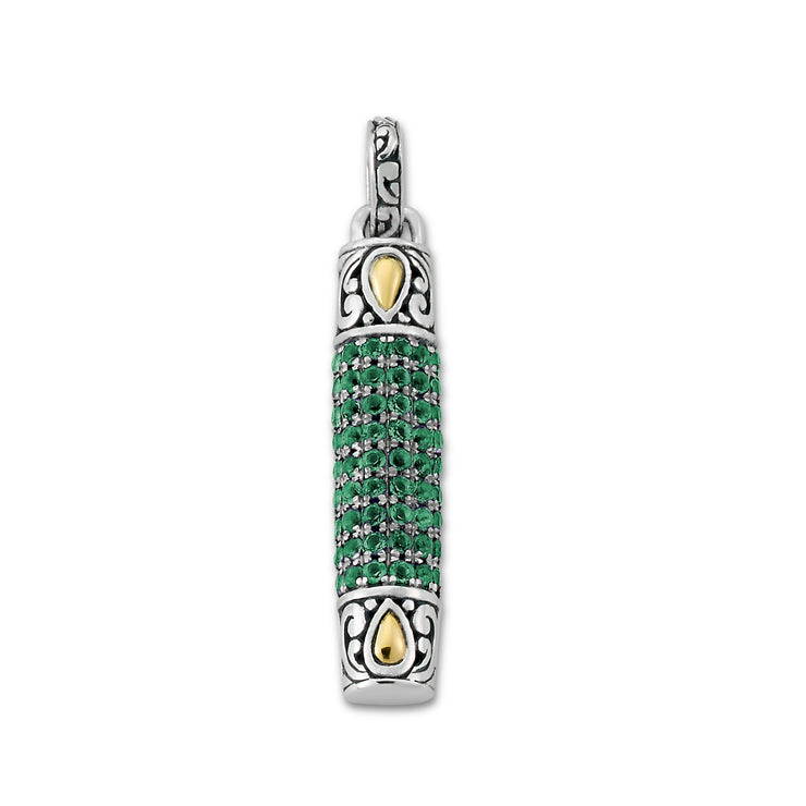 Sterling Silver/18K Emerald Pendant