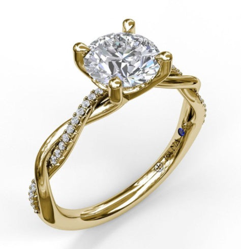Yellow Gold Diamond Semi-Mount Ring