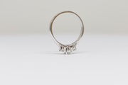 White Gold Round Three Stone Engagement Ring