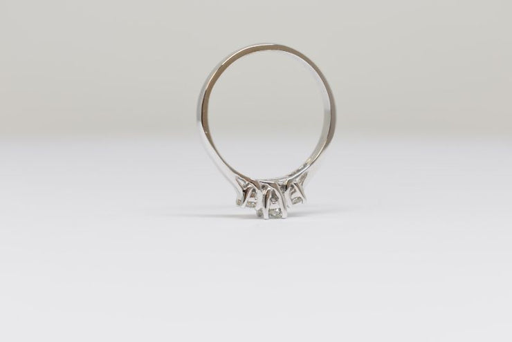 White Gold Round Three Stone Engagement Ring