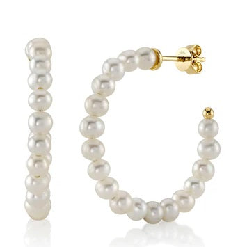 Pearl Hoop Earrings