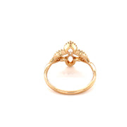 14 Karat Yellow Gold Floral Style Diamond Fashion Ring