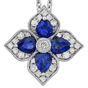 Sapphire & Diamond Flower Necklace