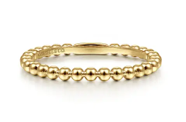 14K Yellow Gold Bujukan Beaded Stackable Ring