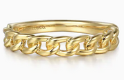 14K Yellow Gold Cuban Link Stackable Ring