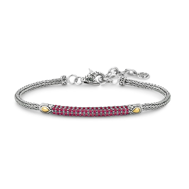 Sterling Silver/18K Ruby Bracelet