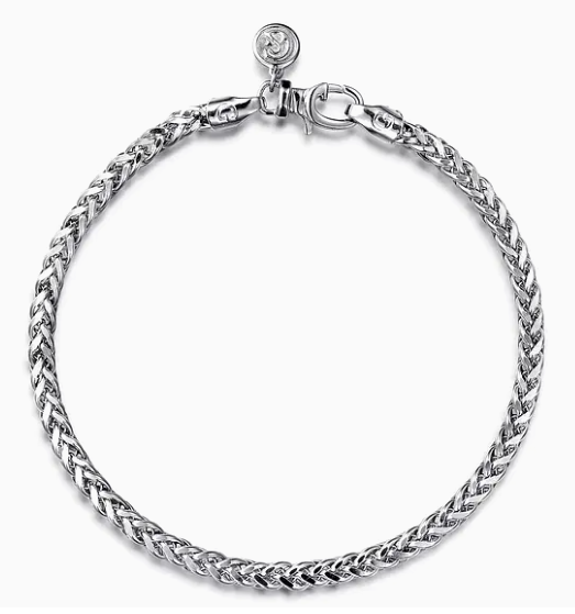 925 Sterling Silver Men's Wheat Chain Bracelet