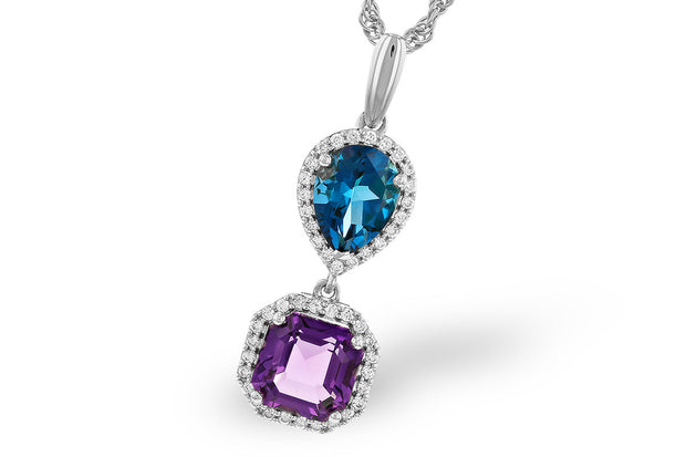 Blue Topaz and Amethyst Necklace