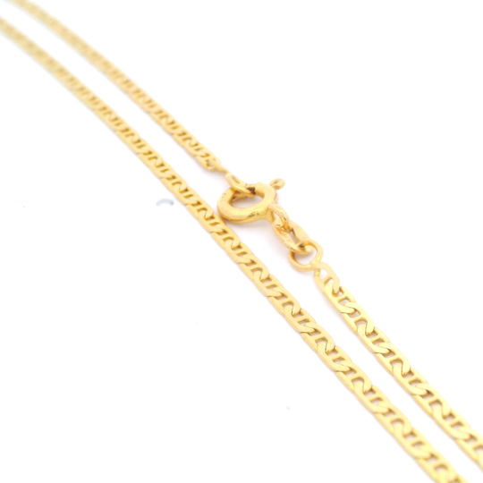Stamped Milor Italy 14K Yellow Gold Mariner LinkAnklett